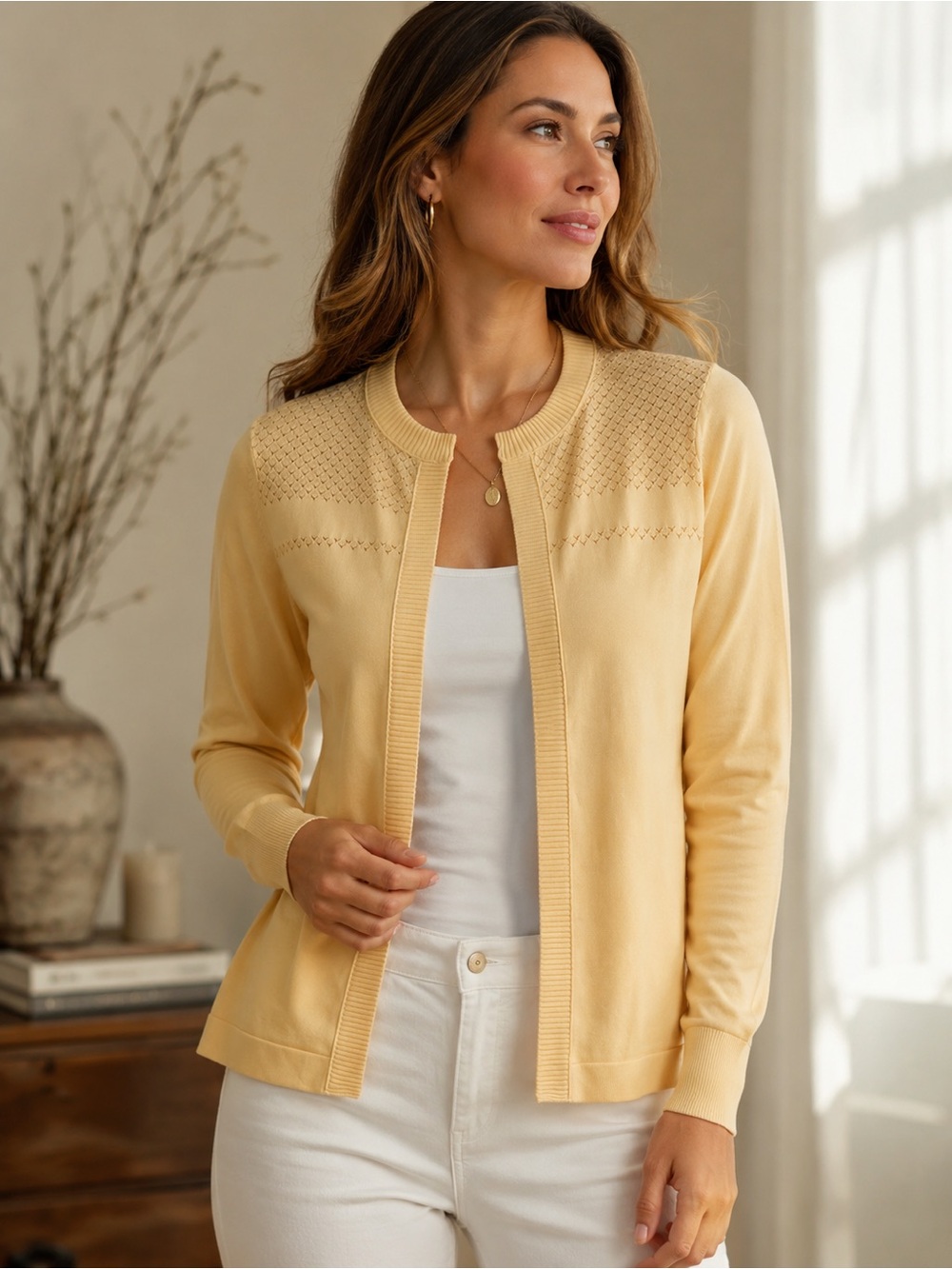 Vintage Givenchy Sport Qiana Knit Cardigan Sweater Pastel Peach 36